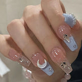 Fake Nails with Stars & Moon Design β Stylish, Durable & Easy to Apply