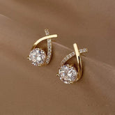 Classic Shining Diamond Cross Earrings β Elegant Womenβs Jewelry