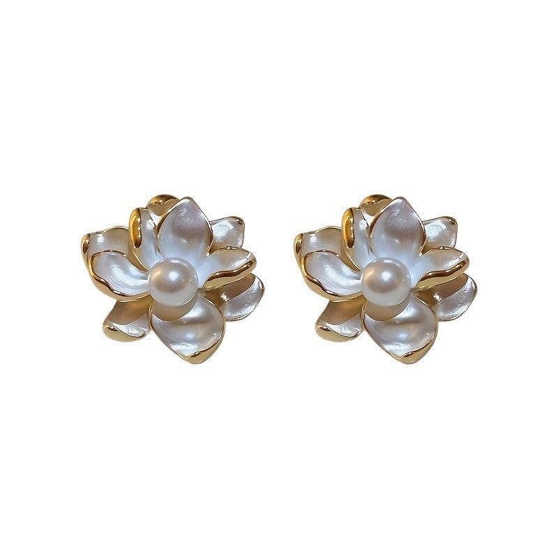 Women’s Fashion Pearl Flower Earrings – Elegant Fresh Design Jewelry