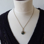 Retro Dragonfly Pendant Necklace – Green Crystal Ladies’ Jewelry