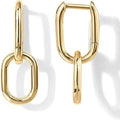 Gold hoop earrings on a white background