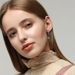 Light Luxury Long Zircon Earrings – Copper-Plated Elegant Jewelry for Women