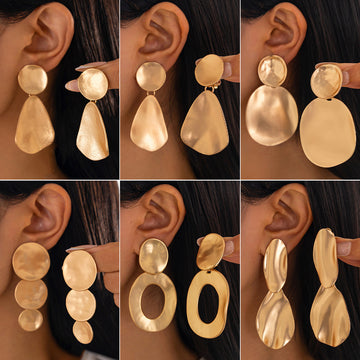 Irregular Patchwork Geometric Stud Earrings