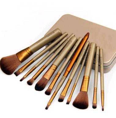 12pcs Makeup Brush Set – Professional Makeup Tools with Iron Box