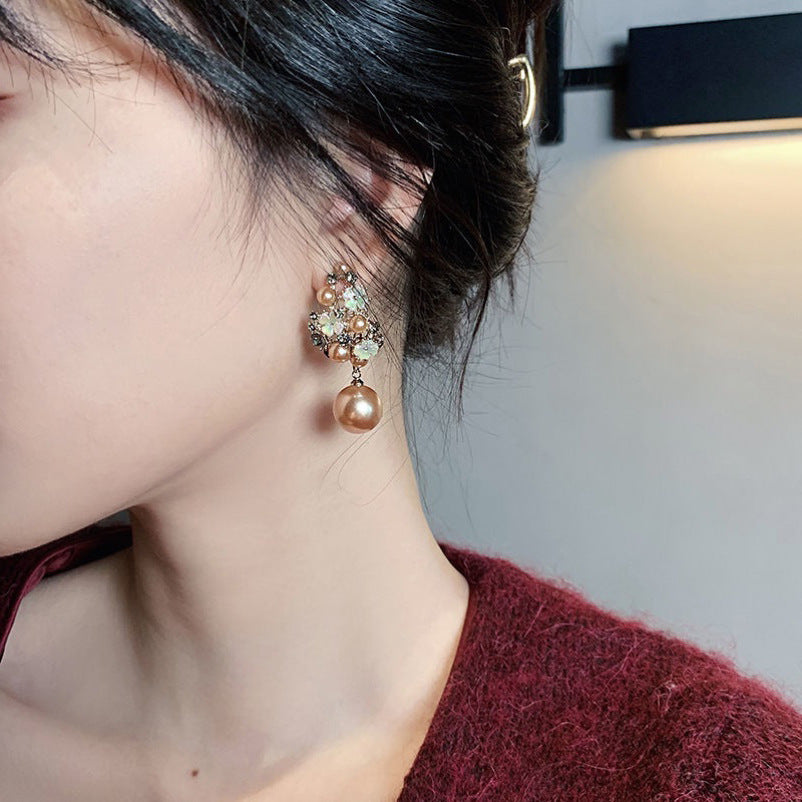 French Style Personalized Pearl Flower Earrings – Elegant Fashion Jewelry