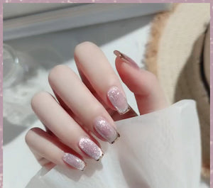 Milk Tea Crystal Stone Cat Eye Nail Polish – Shimmering, Long-Lasting Effect
