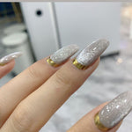 Milk Tea Crystal Stone Cat Eye Nail Polish – Shimmering, Long-Lasting Effect