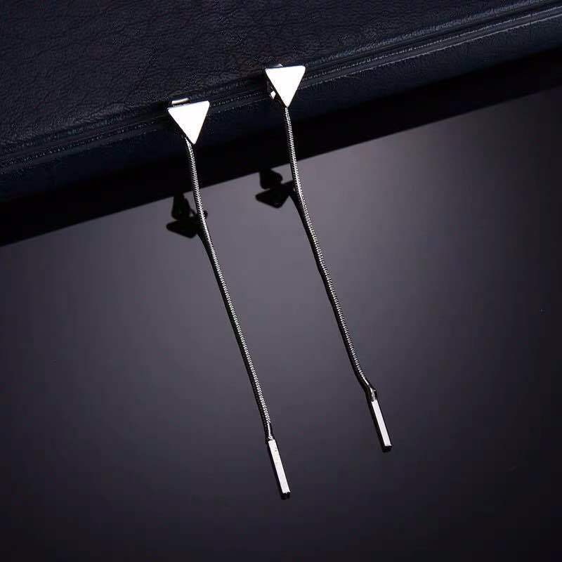 Long Triangle Tassel Earrings – Small Stylish Women’s Jewelry