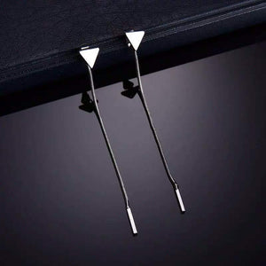 Long Triangle Tassel Earrings – Small Stylish Women’s Jewelry