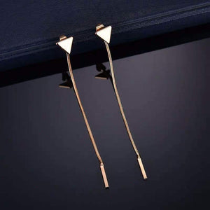 Long Triangle Tassel Earrings – Small Stylish Women’s Jewelry