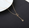 Simple Moon & Star Necklace – Short Clavicle Chain Jewelry