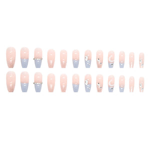 Fake Nails with Stars & Moon Design – Stylish, Durable & Easy to Apply