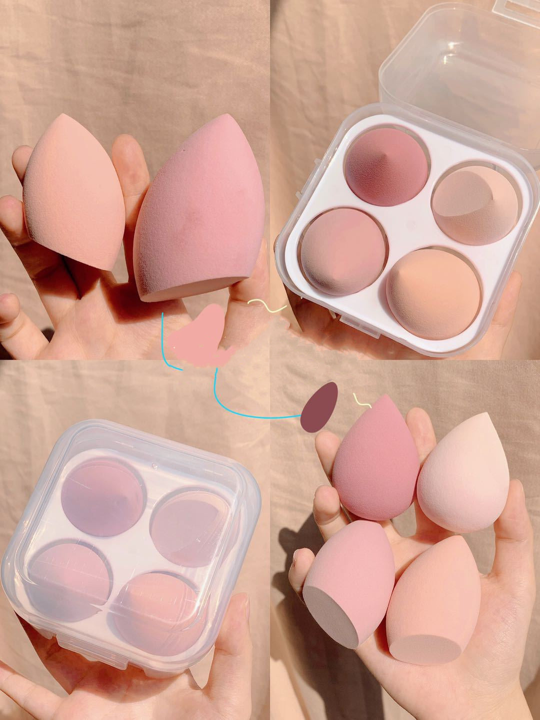 Makeup Egg Box – Cosmetic Sponge Storage & Organizer