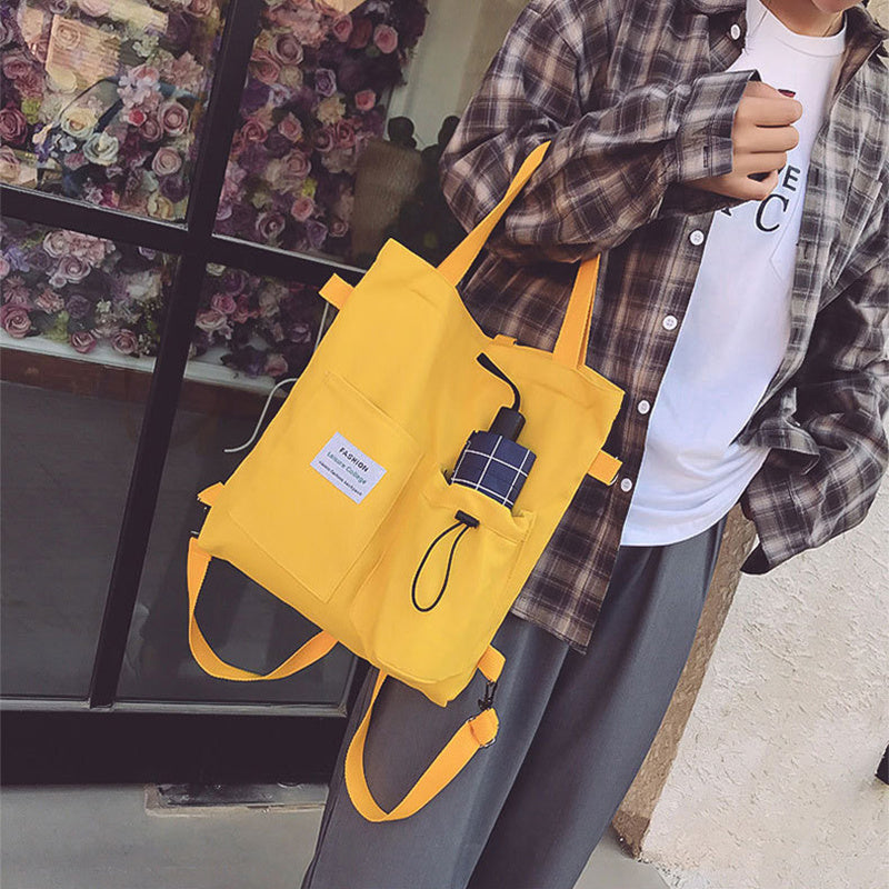 Harajuku Canvas Student Bag – Preppy Shoulder Backpack for Women