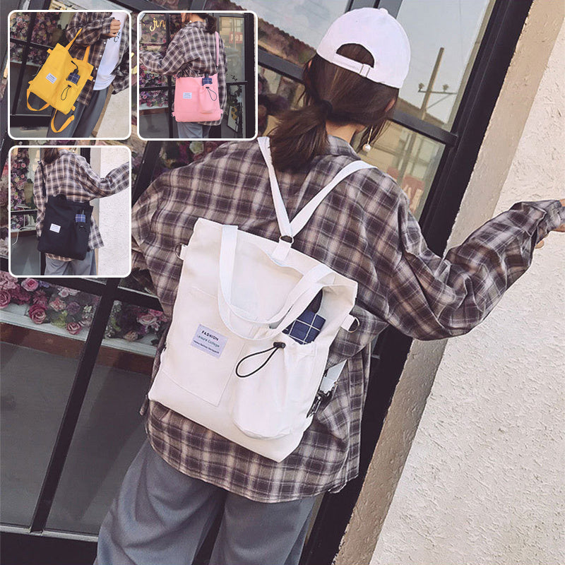 Harajuku Canvas Student Bag – Preppy Shoulder Backpack for Women