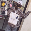 Harajuku Canvas Student Bag – Preppy Shoulder Backpack for Women