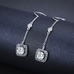 Light Luxury Long Zircon Earrings – Copper-Plated Elegant Jewelry for Women