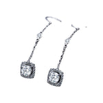 Light Luxury Long Zircon Earrings – Copper-Plated Elegant Jewelry for Women
