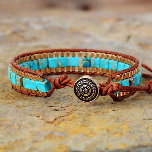 Fashion Imperial Stone Hand-Woven Leather Bracelet – Stylish Jewelry