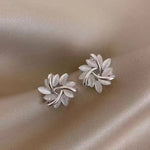 Cat’s Eye Flower Earrings – Opal Geometric Square & Triangle Design