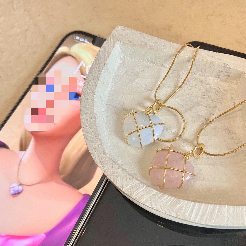 Moonstone Princess Necklace – Cartoon Love Girl Fashion Jewelry