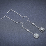 Light Luxury Long Zircon Earrings – Copper-Plated Elegant Jewelry for Women