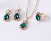 Water Drop Rhinestone Necklace, Earrings & Ring Set – Elegant Jewelry
