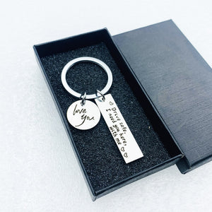 Creative Safe Driving Stainless Steel Lettering Keychain Gift