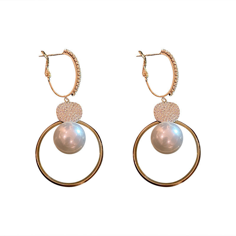 Pearl Circle High-End Niche Earrings – Elegant & Timeless Jewelry