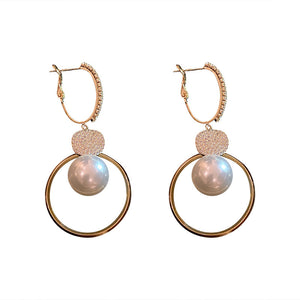 Pearl Circle High-End Niche Earrings – Elegant & Timeless Jewelry