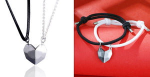 Minimalist Heart Pendant Necklace – Magnetic Couple Jewelry Gift