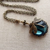 Retro Dragonfly Pendant Necklace – Green Crystal Ladies’ Jewelry