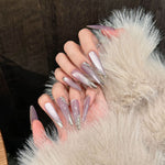 French Gradient Rhinestone Removable Wearable False Nails – Elegant Nail Armor