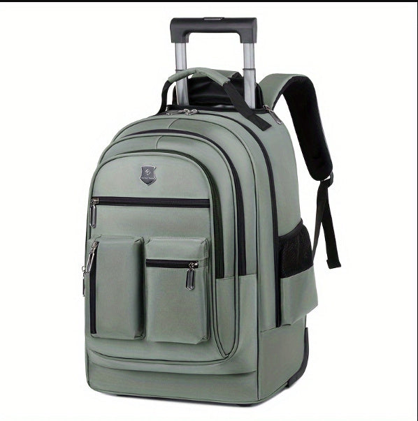 Ultra-Light Trolley Backpack – Large Capacity Single-Wheel Travel Bag
