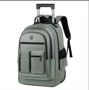 Ultra-Light Trolley Backpack – Large Capacity Single-Wheel Travel Bag