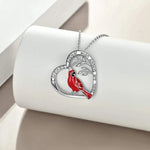 Creative Heart-Shaped Cardinal Pendant Necklace – Party & Gift Jewelry