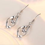 Zircon Reduction Silver Earrings – Elegant Shiny Women’s Jewelry