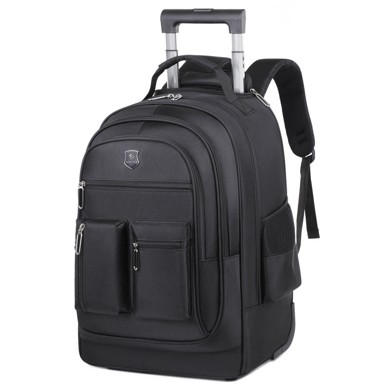 Ultra-Light Trolley Backpack – Large Capacity Single-Wheel Travel Bag
