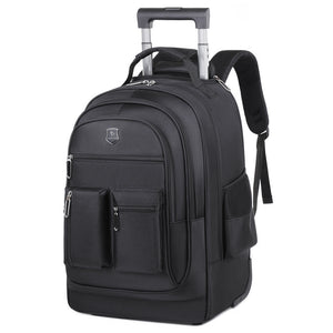 Ultra-Light Trolley Backpack – Large Capacity Single-Wheel Travel Bag