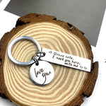 Creative Safe Driving Stainless Steel Lettering Keychain Gift