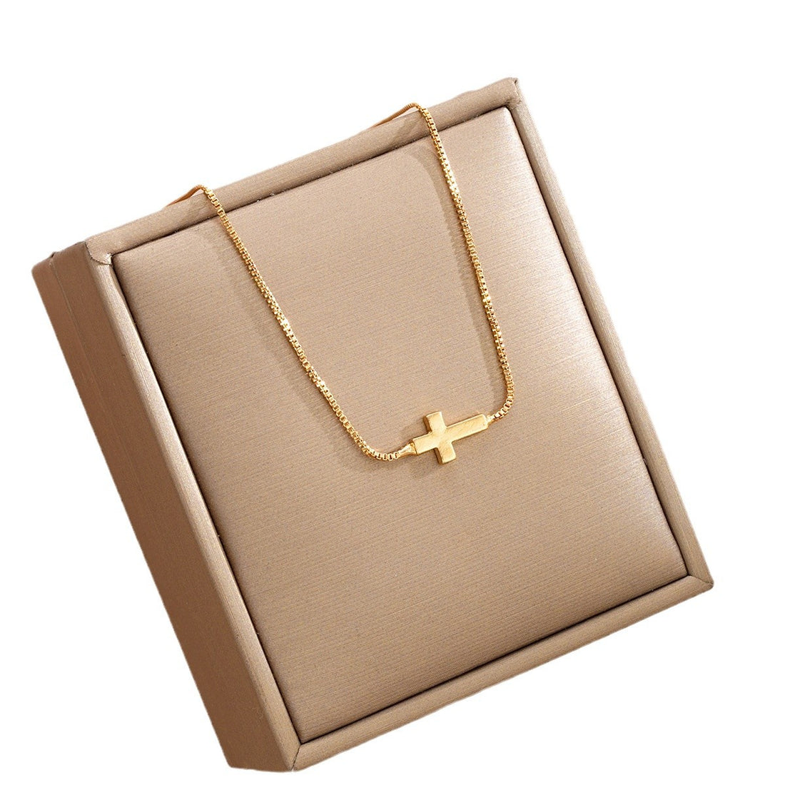 Stainless Steel Cross Shelf Necklace