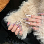French Gradient Rhinestone Removable Wearable False Nails – Elegant Nail Armor