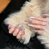 French Gradient Rhinestone Removable Wearable False Nails – Elegant Nail Armor