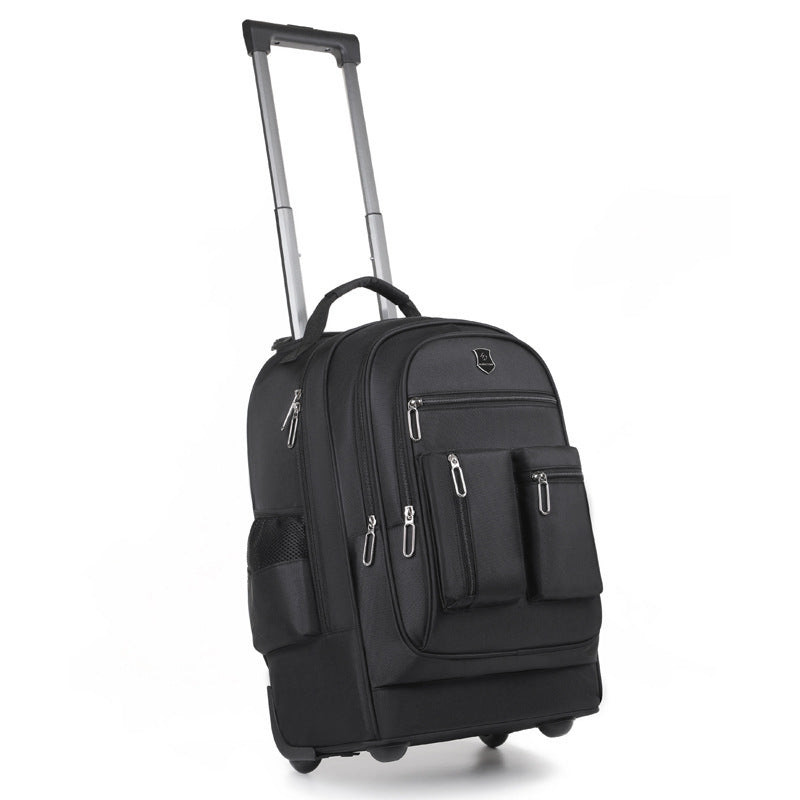 Ultra-Light Trolley Backpack – Large Capacity Single-Wheel Travel Bag