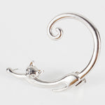 Punk Style Cat Earring – Black Stud with Ear Cuff for Women