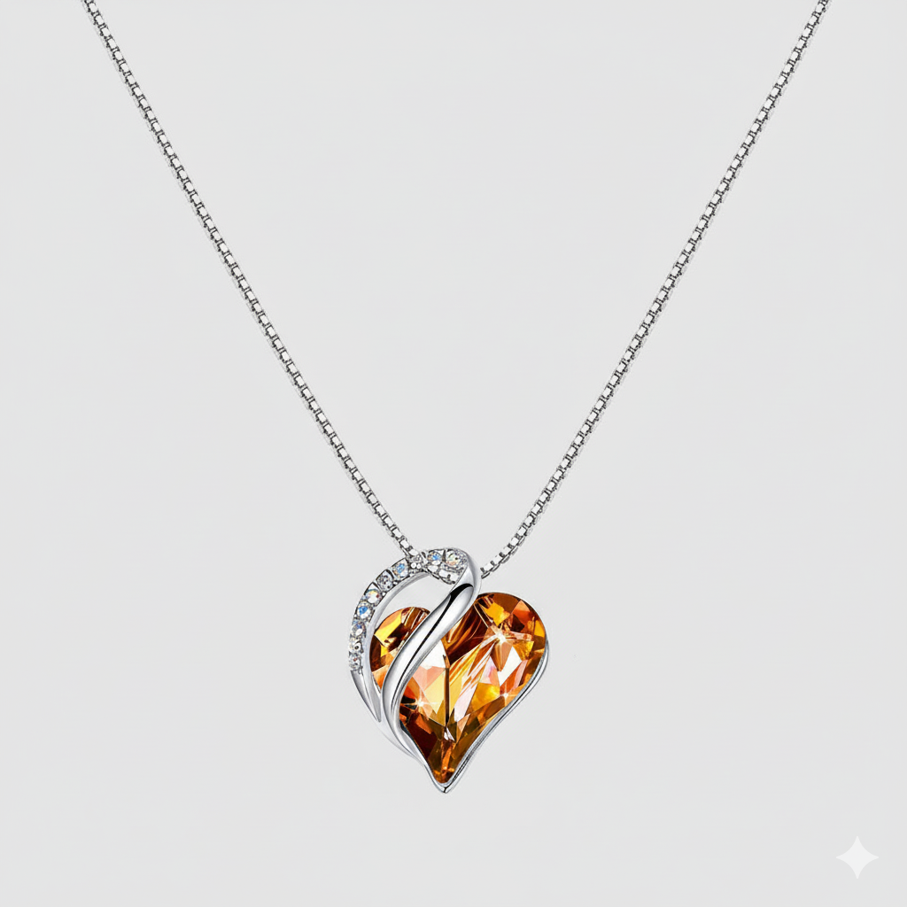 New Hot Sell Heart Shaped Crystal Pendant Necklace for Women