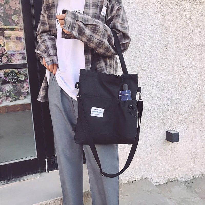 Harajuku Canvas Student Bag – Preppy Shoulder Backpack for Women