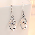 Zircon Reduction Silver Earrings – Elegant Shiny Women’s Jewelry