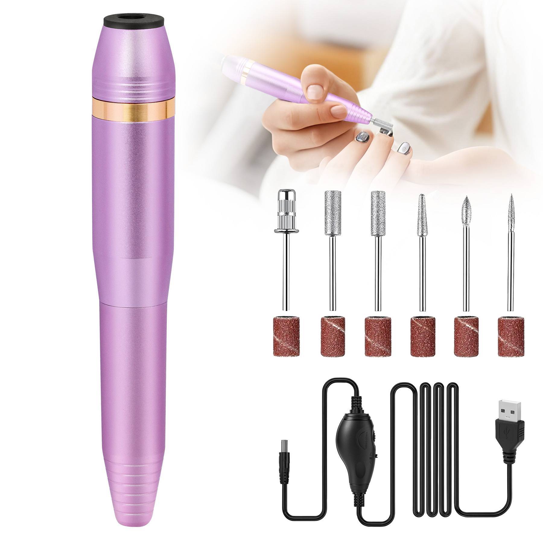 Professional Portable Electric Nail File Kit – Manicure Set with Drill Bits