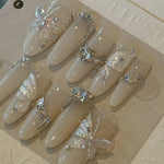 Handmade Fairy Light Luxury 3D False Nails – Elegant Removable Nail Armor